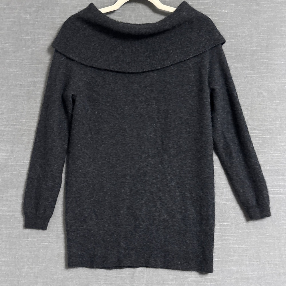 Joie Sweater S Gray Wool Cashmere Off the Shoulder Knit Soft Cozy Minimalist